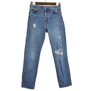 Levis Big E‎ Wedgie Jeans Women's Size 26 Ripped Distressed Denim High Rise
